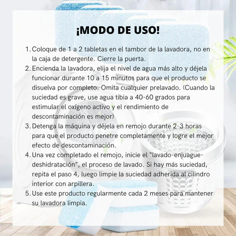 NUEVAS PASTILLAS LIMPIADORAS DE LAVADORA - Elimina el mal olor y bacterias