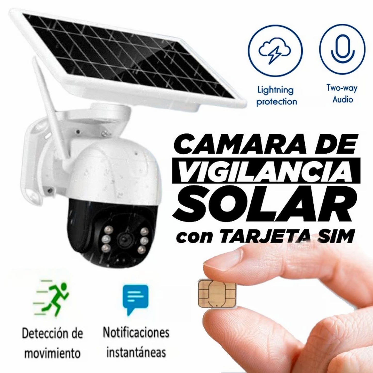 NUEVA CÁMARA EXTERIOR PRO CON PANEL SOLAR Y CHIP